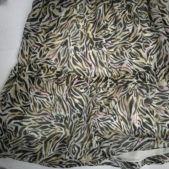 New Lilly Pulitzer Pink Tiger Print Gold Metallic Striped Sheer Maxi Dress Sz 2 - Picture 4 of 13